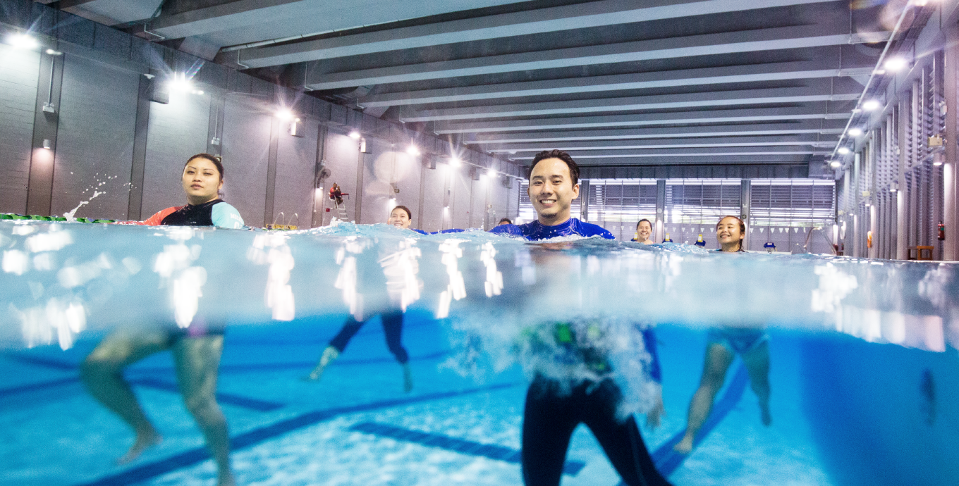 Aqua fitness classes Singapore Sports Hub Sports Entertainment